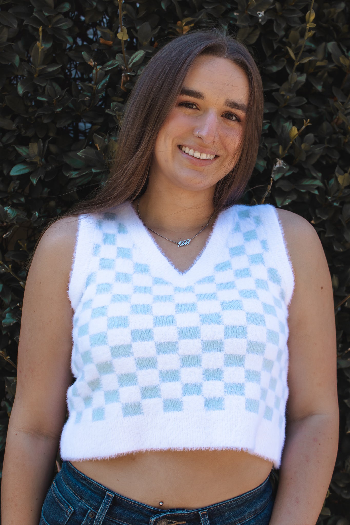 Checkered Sweater Vest