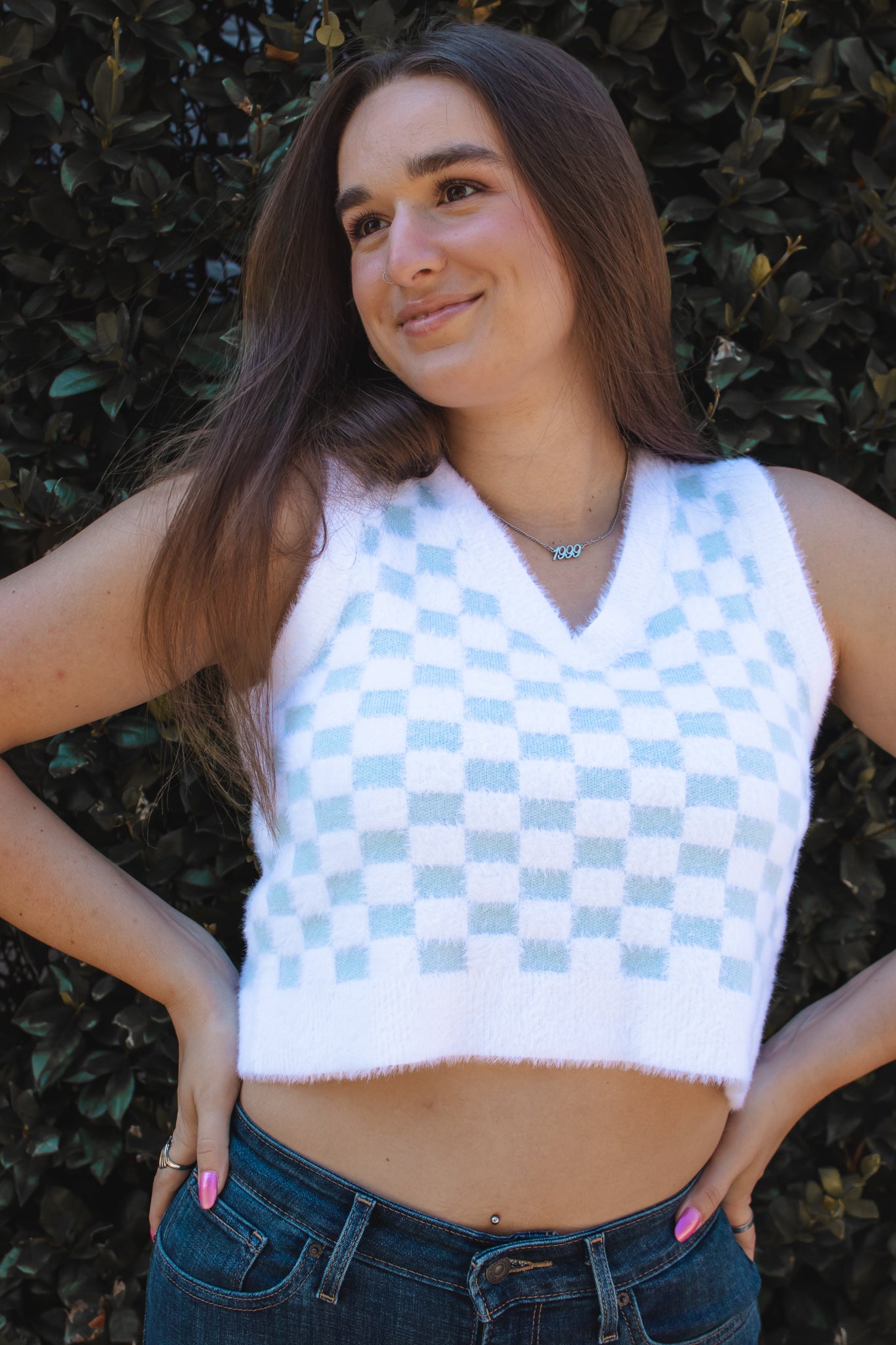 Checkered Sweater Vest