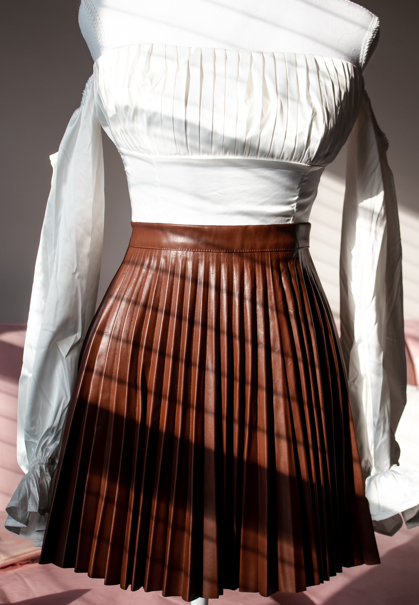 White Satin Off-The-Shoulder Crop Top
