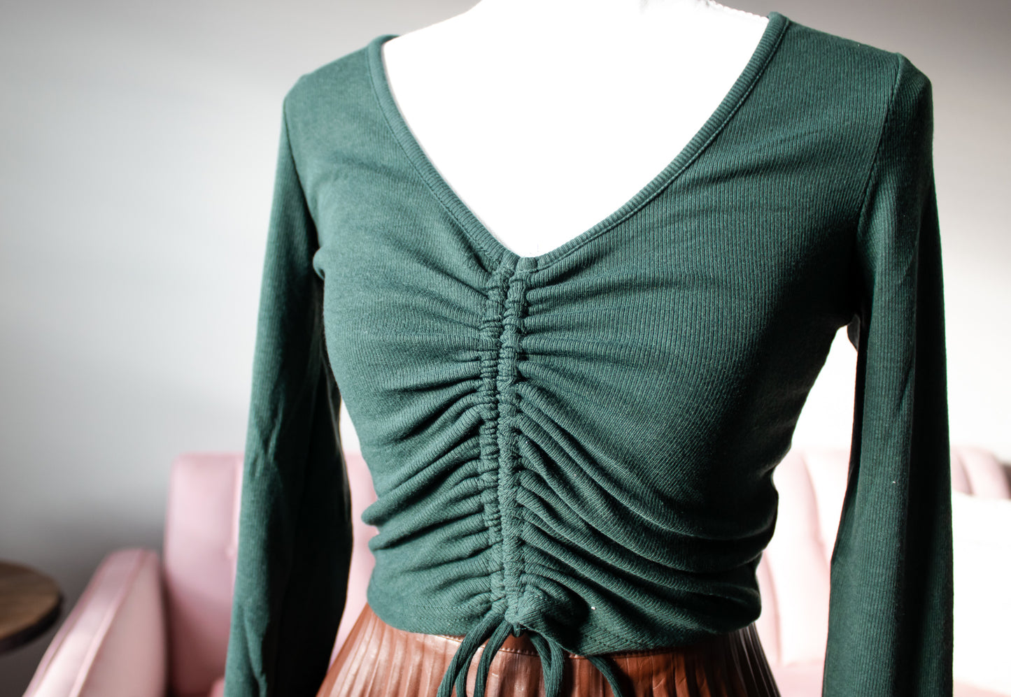 Forest Green Scrunch Top