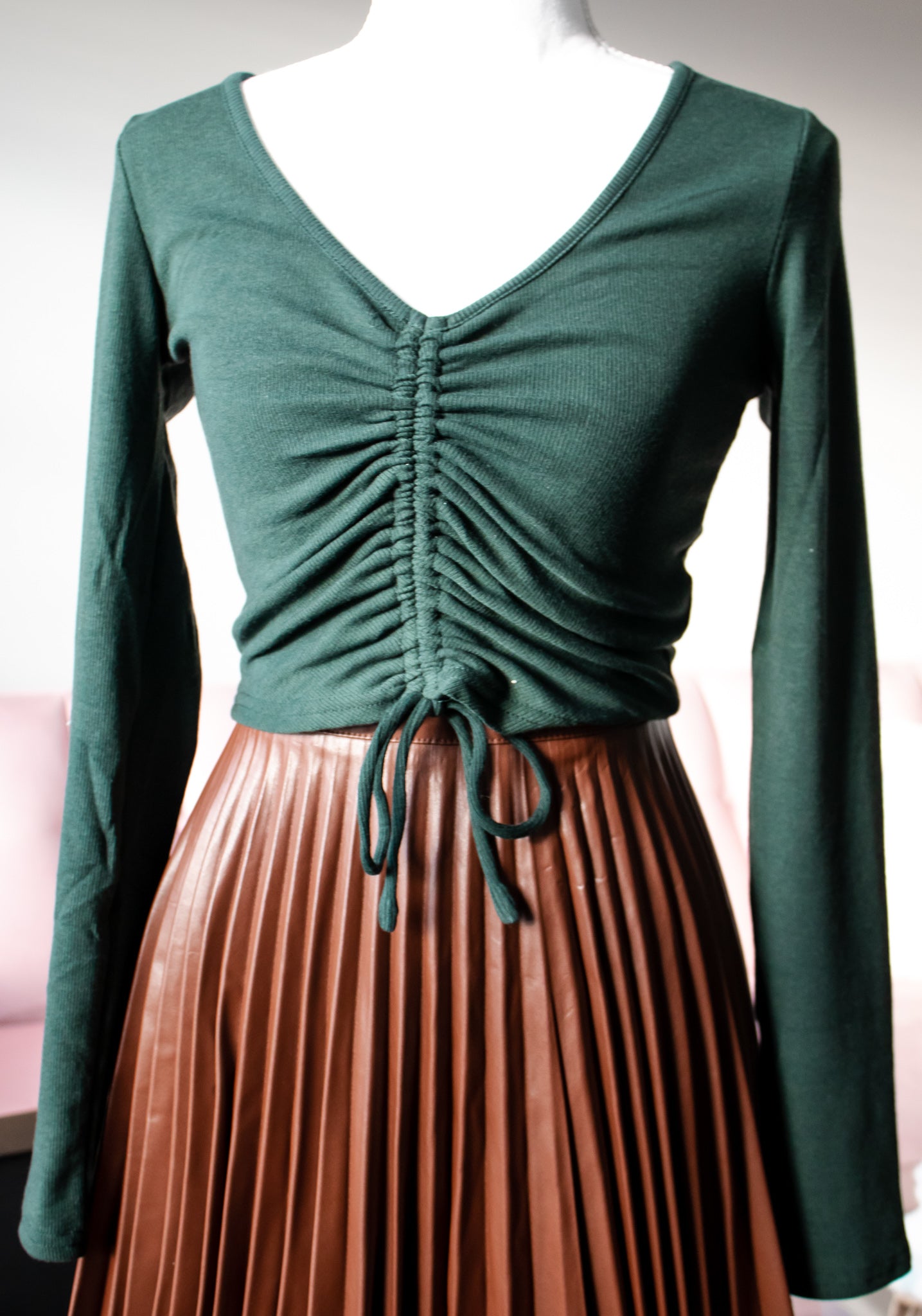Forest Green Scrunch Top