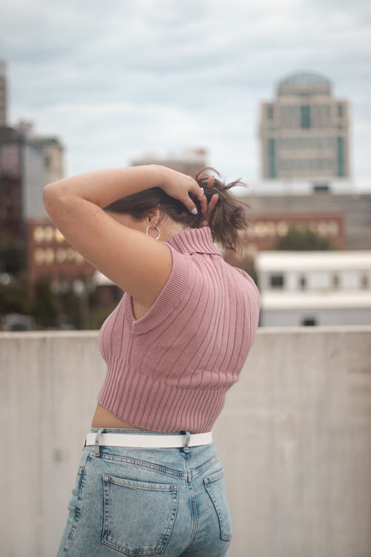 Dusty Rose Turtle Neck Sweater