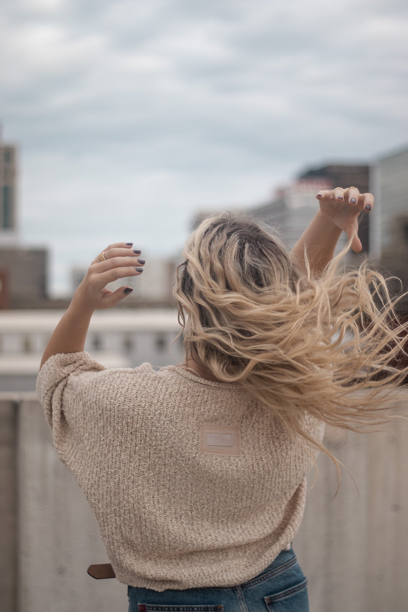 Cropped Oatmeal Sweater