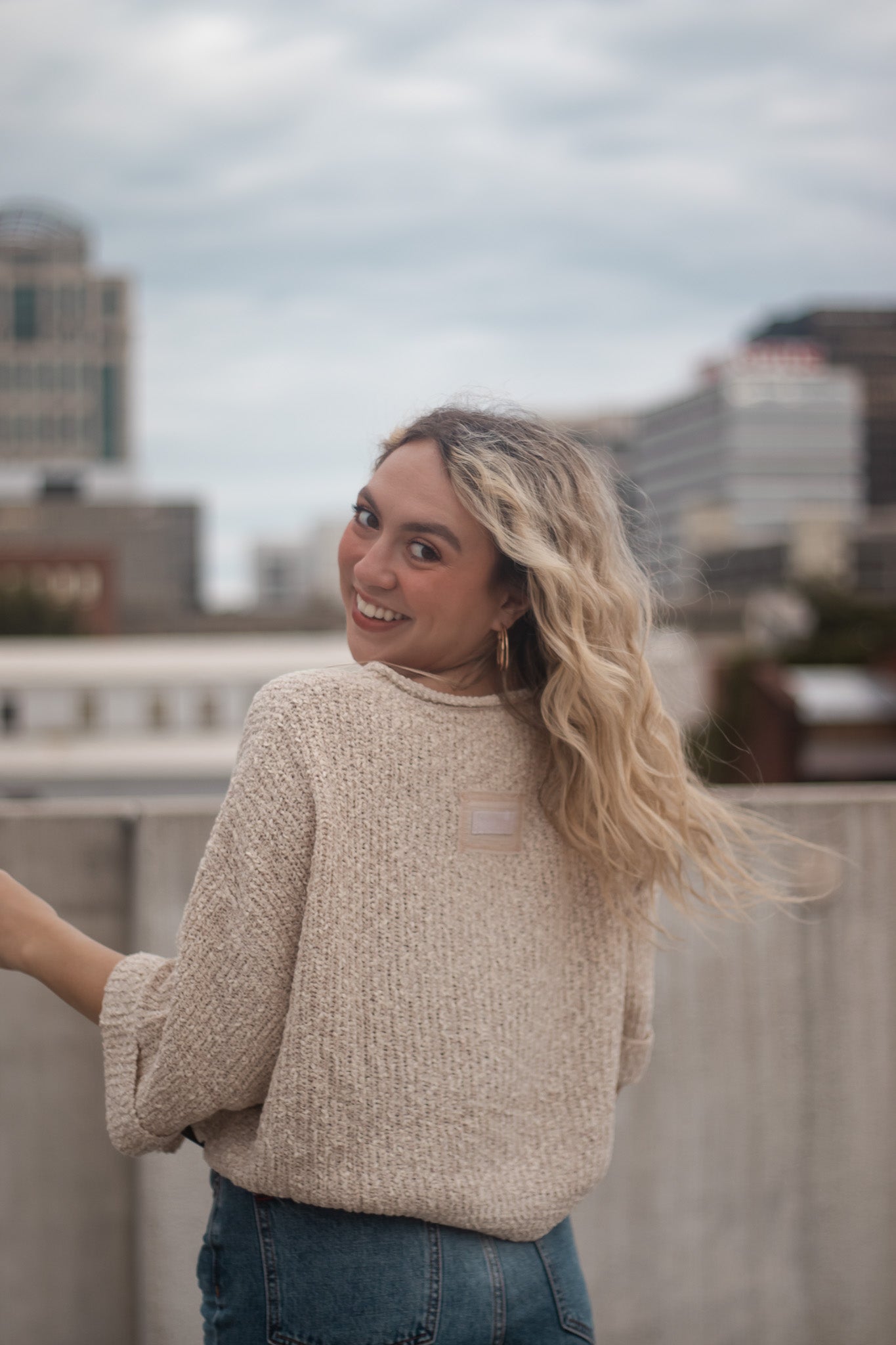 Cropped Oatmeal Sweater