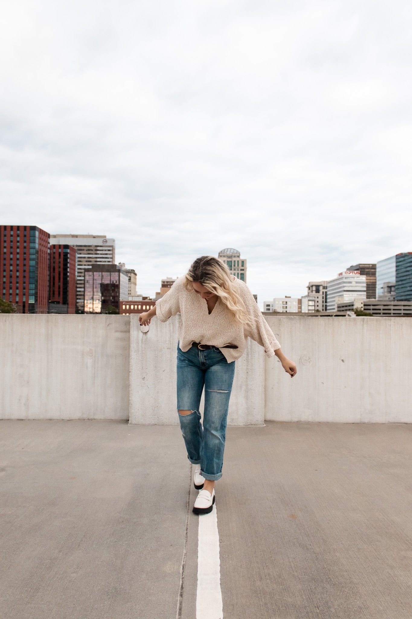 Cropped Oatmeal Sweater