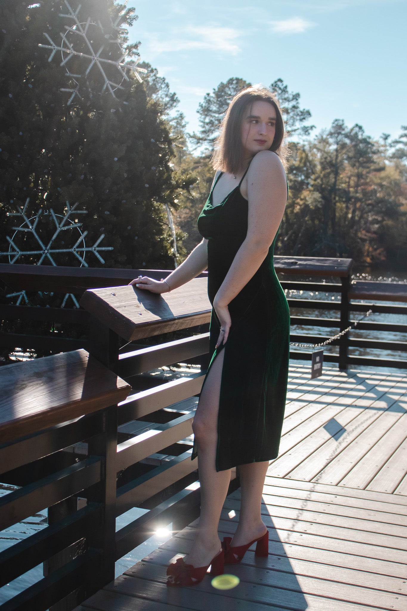 Mistletoe Green Midi Dress