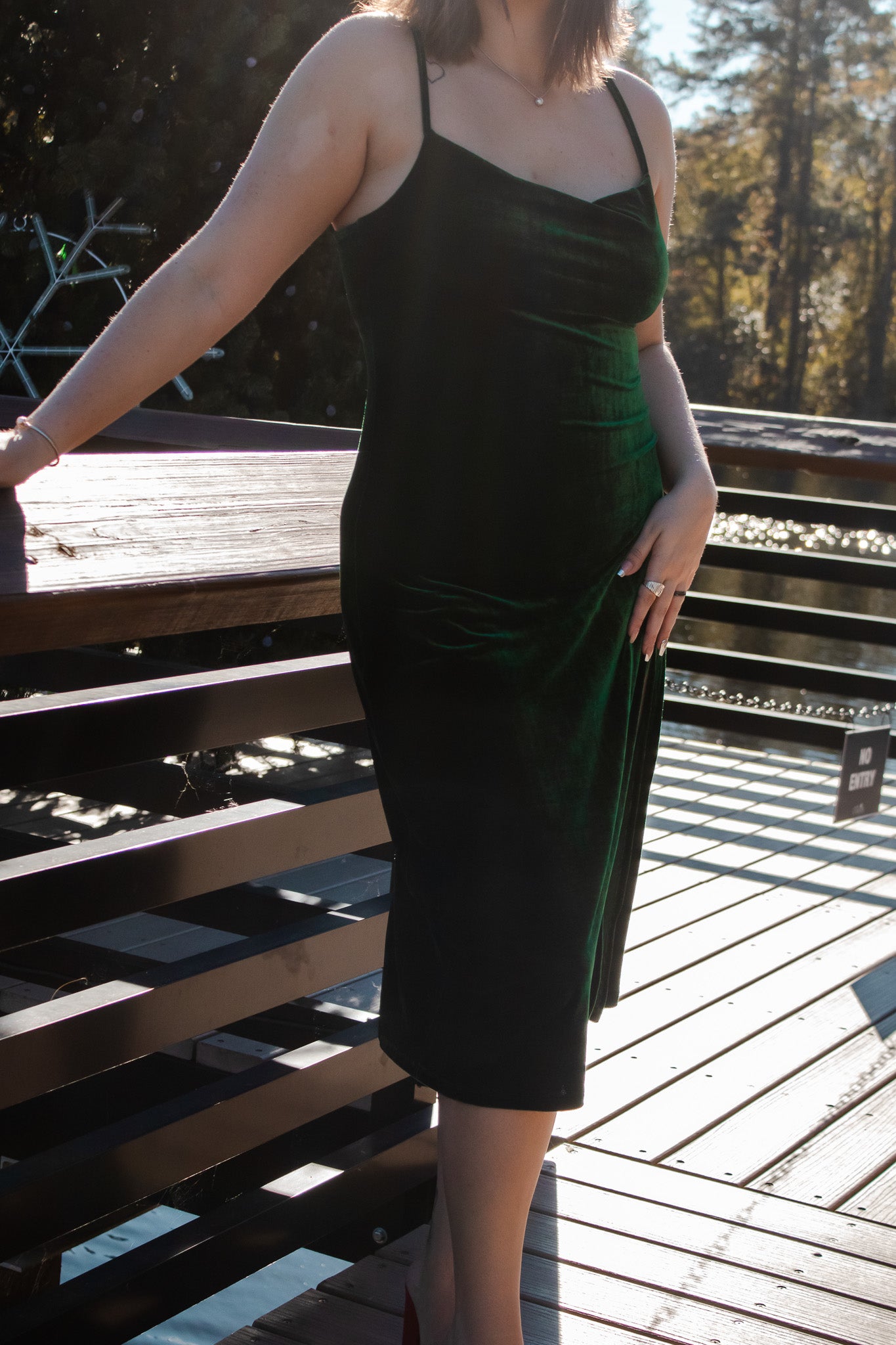 Mistletoe Green Midi Dress