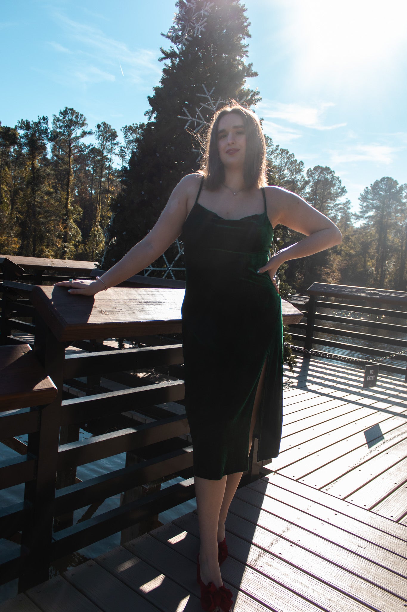 Mistletoe Green Midi Dress