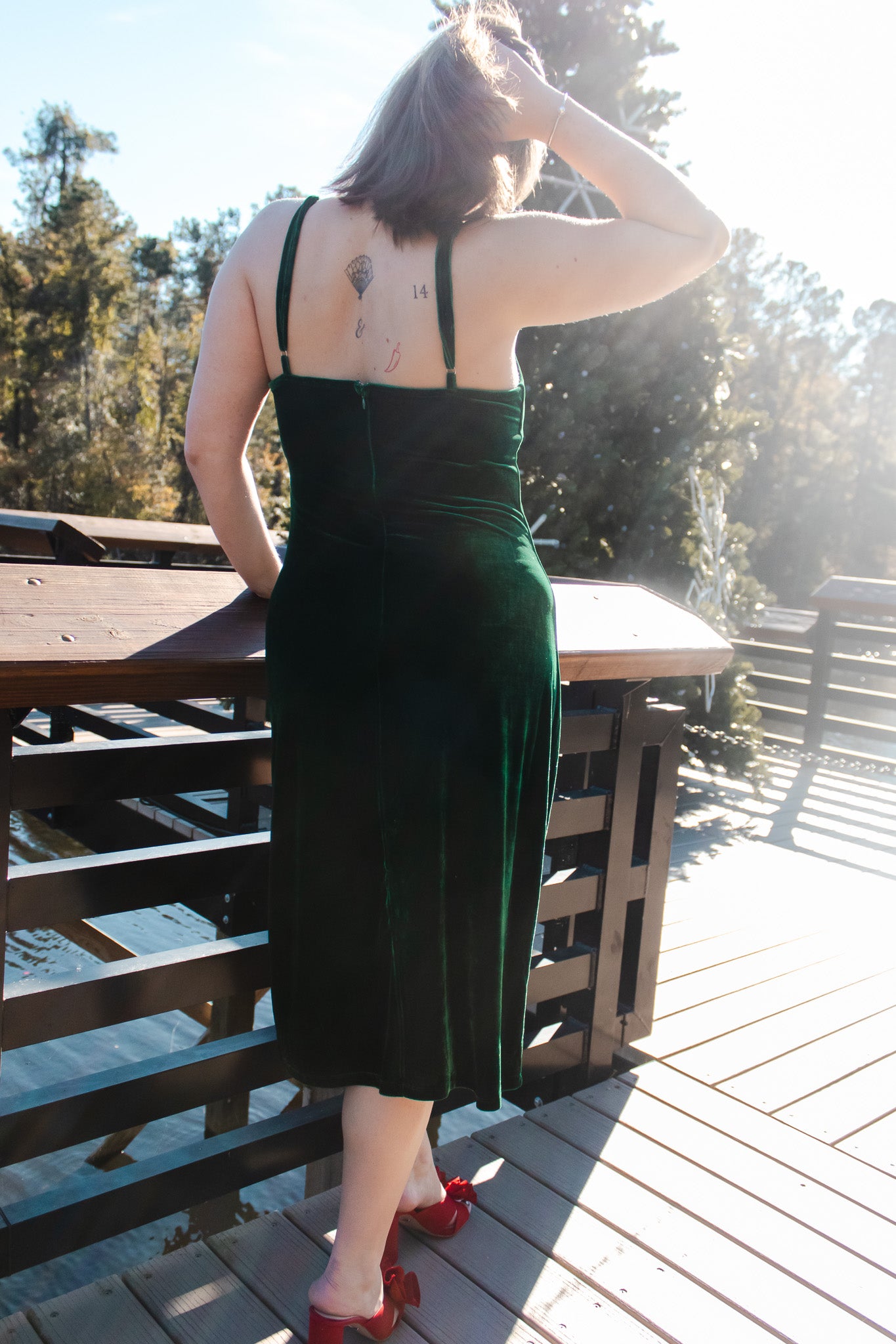 Mistletoe Green Midi Dress