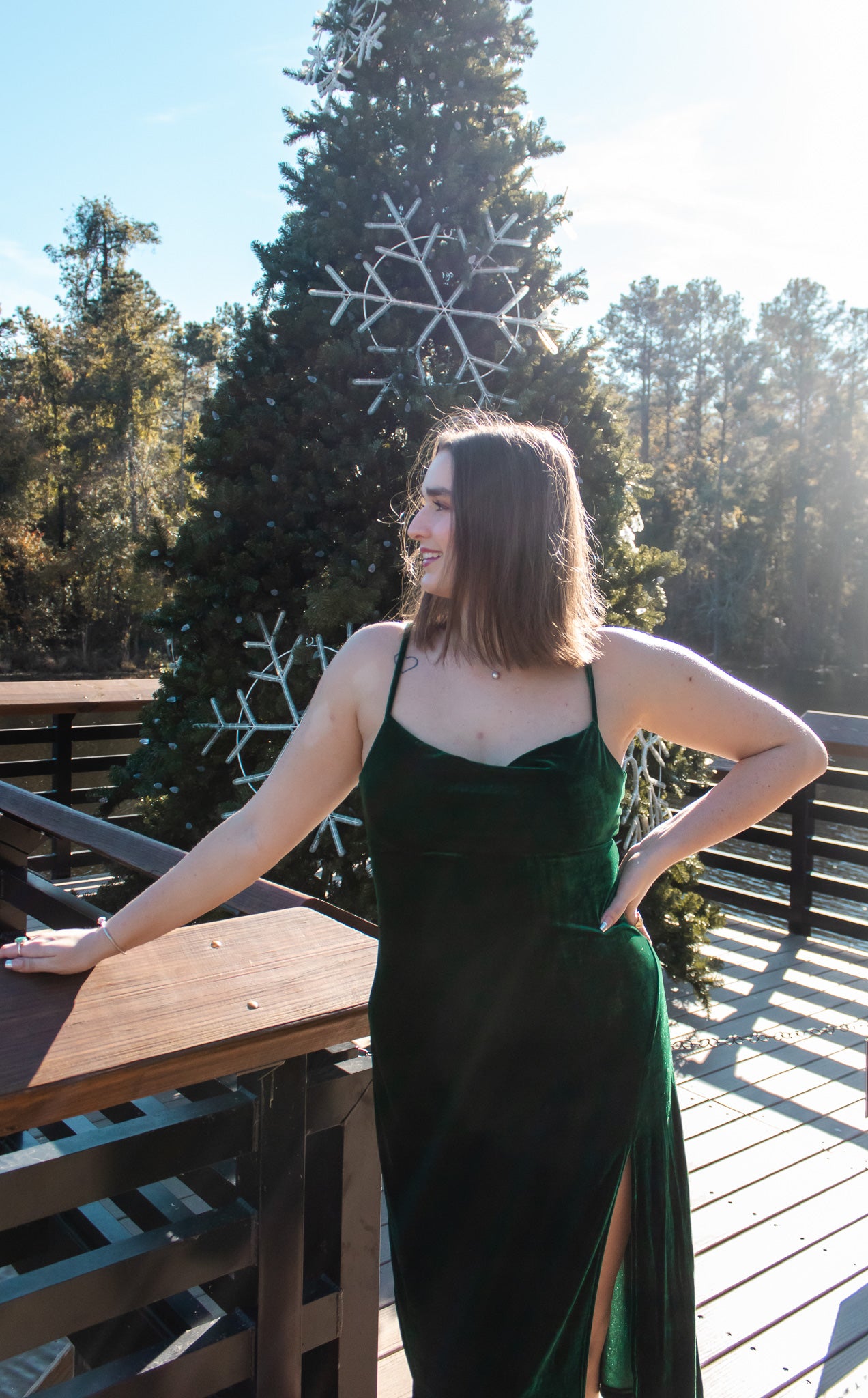 Mistletoe Green Midi Dress