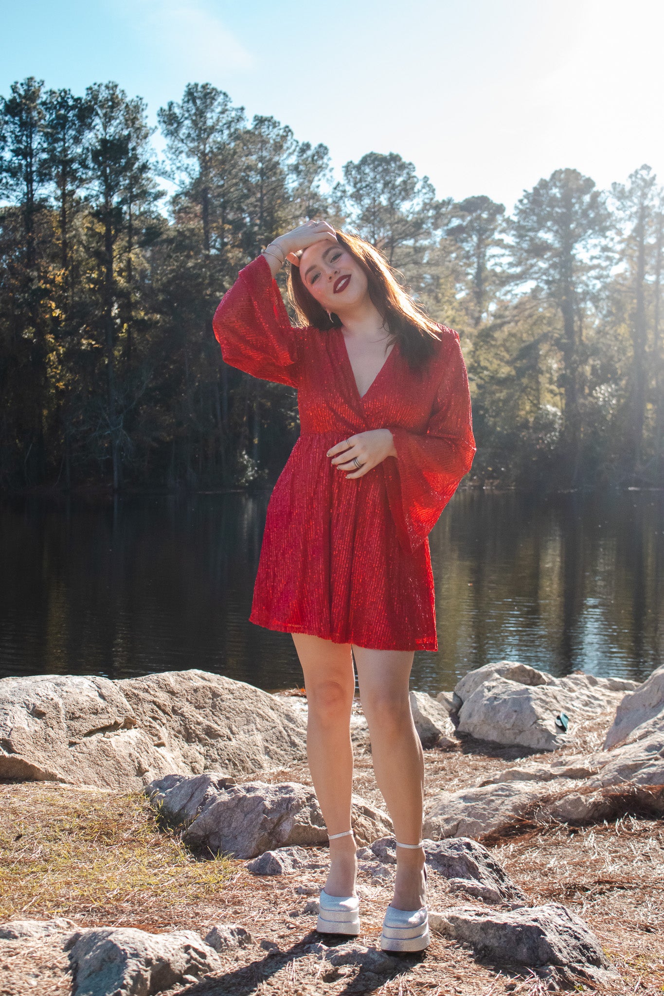 Holly Berry Red Sequin Dress