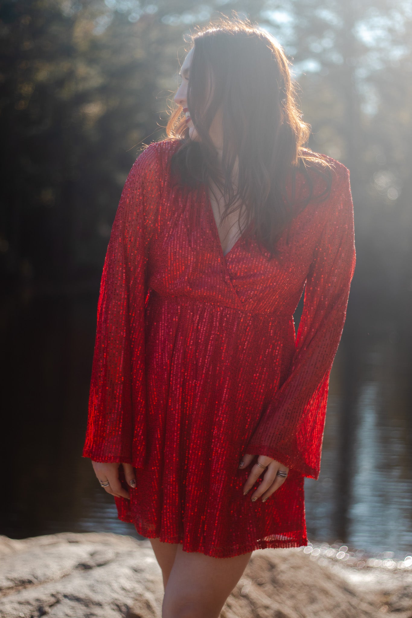 Holly Berry Red Sequin Dress