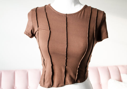 Chocolate Brown Asymmetrical Top