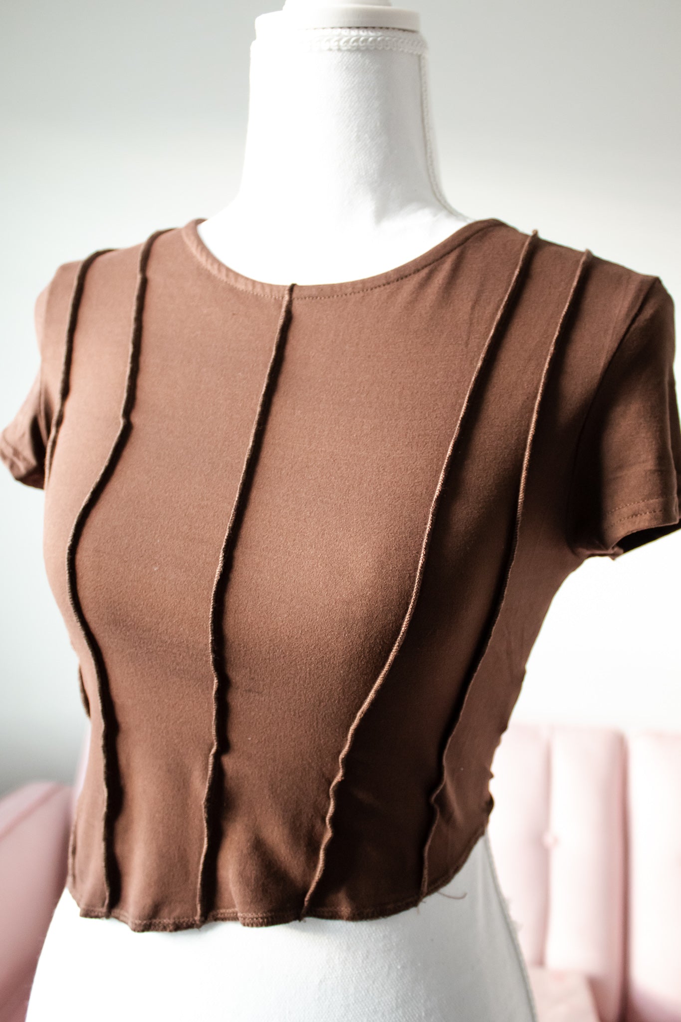 Chocolate Brown Asymmetrical Top